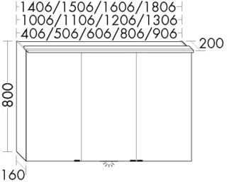 Burgbad Spiegelschrank Sys30 PG4 Sana 800x806x200 Sys30 PG4 Sana, SPRS080PN416 SPRS080PN416