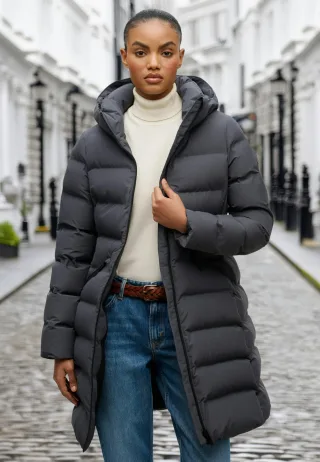 Superdry - City Mid Steppjacke ebenholz - Gr. - 16