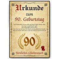 Tigerlino Poster Urkunde zum Geburtstag Mann Frau Geburtstagsgeschenk Geburtstagskarte, 90. Geburtstag Jahrgang 1936, Geburtstagsurkunde