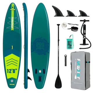 [EU Direct] FunWater 385X85X15CM Larger SUP For Solo / 2+1 Family Adventure Load 230KG With Adjusted Paddles& Accessorie