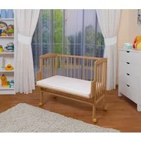 Waldin Beistellbett Baby Beistellbett,Matratze,Buche massiv,verstellbar