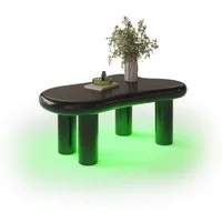Merax Couchtisch Wolke (98x65,5x40 cm, 1-St), Beistelltisch Scandi Wohnzimmertisch Kaffetisch mit LED und Schublade