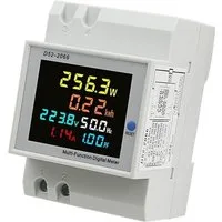 VIVIHEYDAY Wechselstromzähler Hutschiene 6in1 Stromzähler, LCD Strommessgerät, Digital Energiekostenmessgerät Einphasig Stromverbrauchsmesser, AC 40-300V/AC250-450V Stromstärke 0-100A
