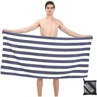 Bwecuy Strandtuch Große Strandtücher Cabana-Streifen (80 x 160 cm) - Mikrofaser Handtuch, weich und saugfähige Handtücher