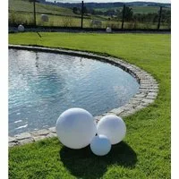 TRANGO LED Gartenleuchte, 3er Set 202530WB IP65 Gartenkugel in Weiß matt mit 20/25/30cm Durchmesser SNOW Kugelleuchte inkl. je 1x 4 Watt E27 LED Leuchtmittel & je ca. 5 Meter IP44 Kabel, Gartenleuchte, Leuchtkugel