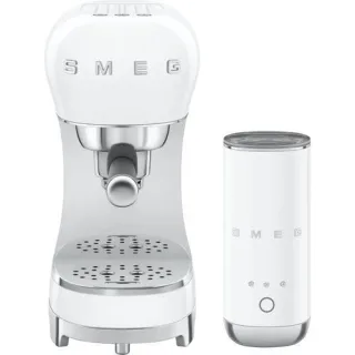 SMEG ECF12WHEU Bundle Siebträgerm. + Milchaufschäumer