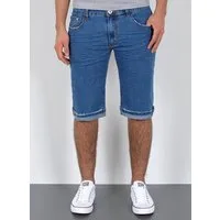 ESRA Jeansshorts Herren Jeans Shorts Hose Herren kurze Jeans Hose mit 5 Pocket Jeans Shorts Herren kurze Jeans Sommer Hose Jeans Herren Stretch