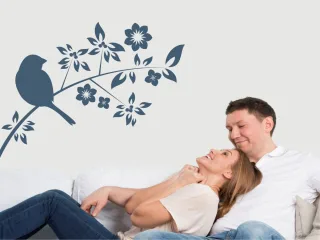 Wandsticker Vogel einfarbig