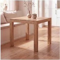 FINEBUY Esstisch FB39799 Esstisch 80cm Massivholz Esszimmertisch Küchentisch (Akazie Massivholz 80x80x76 cm Esszimmertisch), Küchentisch Esszimmer Modern, bis zu 4 Personen
