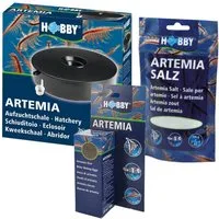 HOBBY Aquarium Set zur Artemia Aufzucht: Aufzuchtschale + 20 ml Eier + 195g Salz, Aufzuchtschale + 20 ml Eier + 195g Salz