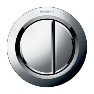 Geberit WC-Steuerung Typ 01 116050211 pneumatisch, 2-Mengen-Spülung, für Badmöbel, Kunststoff, hochglanz-verchromt