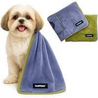 FLUFFINO® Hundehandtuch Mikrofaser 2er-Pack 90x50cm, FLUFFINO Hundehandtuch (2er-Pack) dog towel (2-pack)