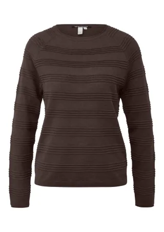 Q/S designed by - Strickpullover mit Struktur braun - Gr. - L