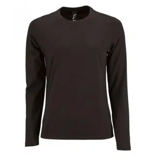 SOLS Damen T-Shirt Imperial, langärmlig (Schwarz)