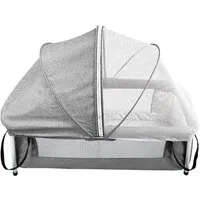 JEOBEST Baby-Reisebett 2-in-1 Reisebett, Faltbares Kinderreisebett Kinderbett mit Moskitonetz, Babybett mit weicher Komfort-Matratze inkl. Rucksack-Tragetasche