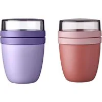 Mepal Lunchbox Lunchpot Ellipse Mixed Mini 300 ml + 120 ml für Joghurt & Müsli, Vivid Lilac & Mauve, gefrier-, mikrowellen- & spülmaschinengeeignet