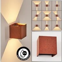 hofstein Wandleuchte Wandlampe aus Metall in Rostfarben/Gesprenkelt, LED wechselbar, 3000 Kelvin, LED, austauschbarer Lichteffekt, Außenleuchte, 350 Lumen, IP 54