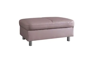 Hocker Polsterhocker SARAH aus Kunstleder Beige 110x45x72 cm