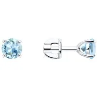 Secretforyou Paar Ohrstecker Ohrstecker Ohrringe 925 Silber Topas Sky Echtschmuck, 925 Sterling Silber