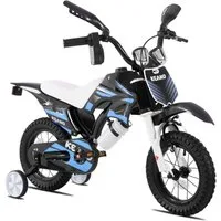 JOYSTAR Kinderfahrrad 12/16 Zoll fahrrad im Motorradstil für 3-8 Jahren Jungen und Mädchen, mit Stützrädern, Getränkehalter und Schutzblechen