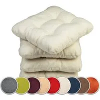 sunnypillow Stuhlkissen 4er Set Stuhlkissen 40x40 cm Bequeme 8cm, Polsterauflage Auflage für Stühle / Bänke