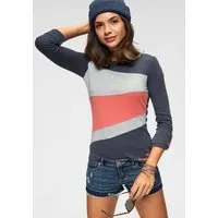 KangaROOS Longsleeve Langarm, figurbetonte Passform, unifarben, Rundhalsausschnitt