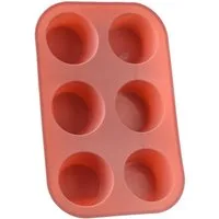MARELIDA Muffinform Muffinform für 6 Muffins Platinum Silikon rosa Backform Cupcake, (1-tlg)