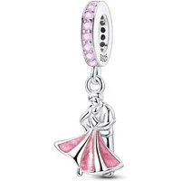 PANDACHARMS Bead Tanzendes Paar Charm Anhänger, 925 Sterling Silber mit rosa Zirkonia
