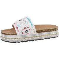 Ital-Design Damen Mules Freizeit Plateausandaletten (85698075) Flach Pantoletten in Weiß