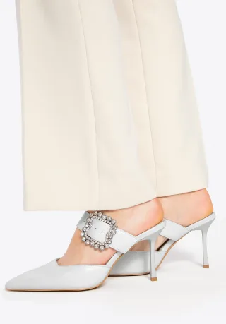 Wittchen Damen-Pumps aus Leder mit Stilettoabsatz, Weiß, Naturleder
