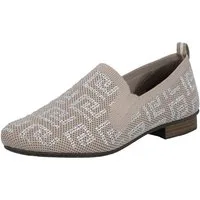 Rieker Slipper Halbschuh, Schlupfschuh, Blockabsatz, Loafer mit Glitzersteinchen