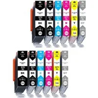 Druckerparadies 12er Multipack für Canon 570 571 XL Druckerpatronen Set Tintenpatrone (12-tlg., für MG7750 MG7751 MG7752 MG7753 TS8050 TS8051 TS8052 TS8053 TS9050)