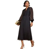 Love & Roses Midikleid Love & Roses Midikleid, Bindeausschnitt, Regular (1-tlg)