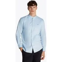 Tommy Hilfiger Langarmhemd LINEN BLEND MAO COLLAR SHIRT