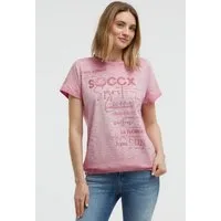 SOCCX Rundhalsshirt mit Gummizug im Saum