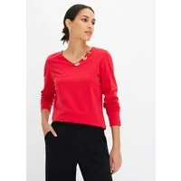 bonprix Langarmshirt bequeme Passform, Langarm, tolle Ösen-Details