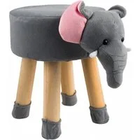 dasmöbelwerk Kinderhocker Tierhocker Stoff Holzbeine Deko Hocker Kinderhocker Kinder Elefant