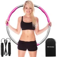 Björn&Schiller Hula-Hoop-Reifen Hula Hoop Reifen Erwachsene + Springseil kürzbar + Tragetasche (Premium Hula Hoop Reifen 73 cm für innen und außen - Hulla Hoop für die tägliche Fitness, 6-tlg., Fitnessreifen zum Abnehmen, Fettverbrenner, Sportgeräte 