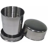 MFH Becher Trinkbecher, Teleskop, Edelstahl, 15 cl, Edelstahl, platzsparend faltbar