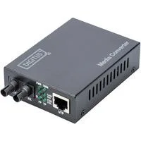 Fast Ethernet Medienkonverter RJ-45 auf ST-Duplex schwarz