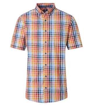 REDMOND - Freizeithemd Kurzarm orange - Gr. - XXL