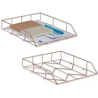 relaxdays Briefablage 2er Set Briefablage roségold (2-St)