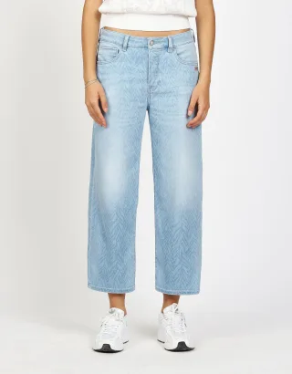 GANG Damen Jeans 94JUL CROPPED - comfort straight fit Jeans zig light blue