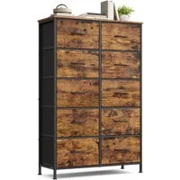 SONGMICS Kommode Schrank mit 5/6/7/8/9 Schubladen, Aufbewahrungsschrank, Stahl, MDF, Vliesstoff, für Schlafzimmer