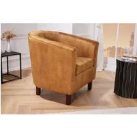 riess-ambiente Loungesessel HEMINGWAY senfgelb / braun (Einzelartikel, 1-St), Wohnzimmer · Samt · Schlafzimmer · Modern Design