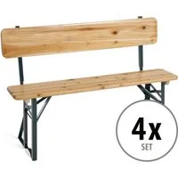 Stagecaptain Sitzbank "Hirschgarten" Bierzeltbank mit Lehne 119 cm (4-St), Gartensitzbank, Campingbank, Gartenbank zusammenklappbar