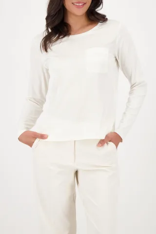 monari - Blusenshirt mit Brusttasche cashmere - Gr. - 44