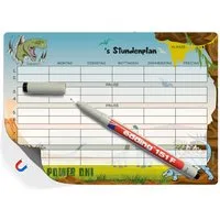 TOBJA Magnettafel Stundenplan A4 Dino - magnetisch, wiederbeschreibbar + Stift, Grundschule Dinosaurier Stundenplan Magnetfolie