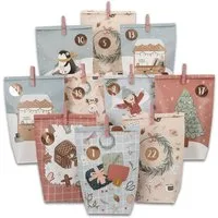 PAPIERDRACHEN befüllbarer Adventskalender Adventskalender mit bedruckten Tüten, Adventskalender zum selber befüllen