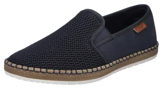Rieker Slipper mit modischer Laufsohle in Bast-Optik
